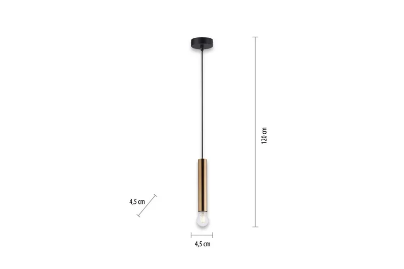 Pendellampe Bruna - 9x120x9 cm, Messing Matt - Belysning - Innendørsbelysning & Lamper - Vinduslampe