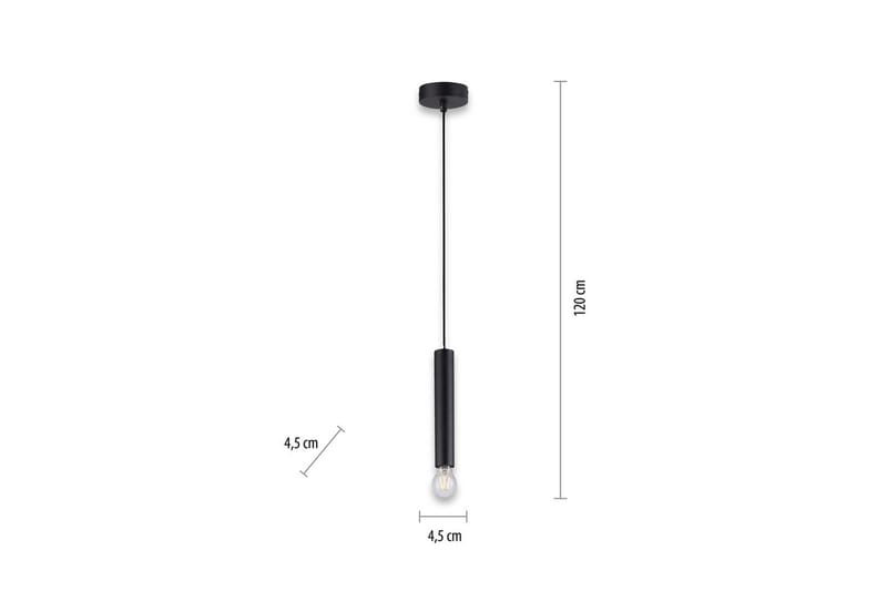 Pendellampe Bruna - 9x120x9 cm, Svart - Belysning - Innendørsbelysning & Lamper - Vinduslampe