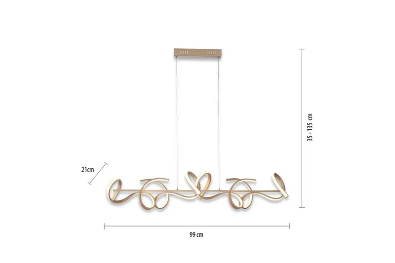 Pendellampe Curls - 21x135x99 cm - Belysning - Innendørsbelysning & Lamper - Vinduslampe