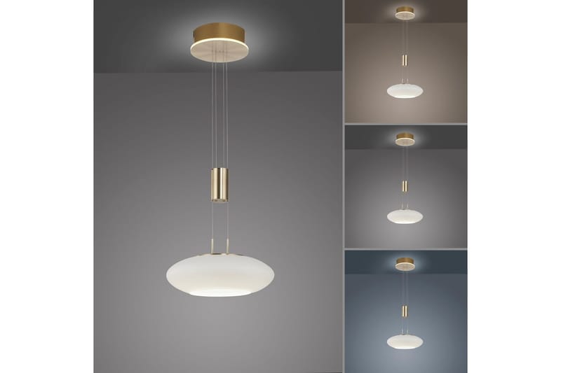 Pendellampe Q-Etienne - 35x200x35 cm, Messing Matt - Belysning - Innendørsbelysning & Lamper - Vinduslampe