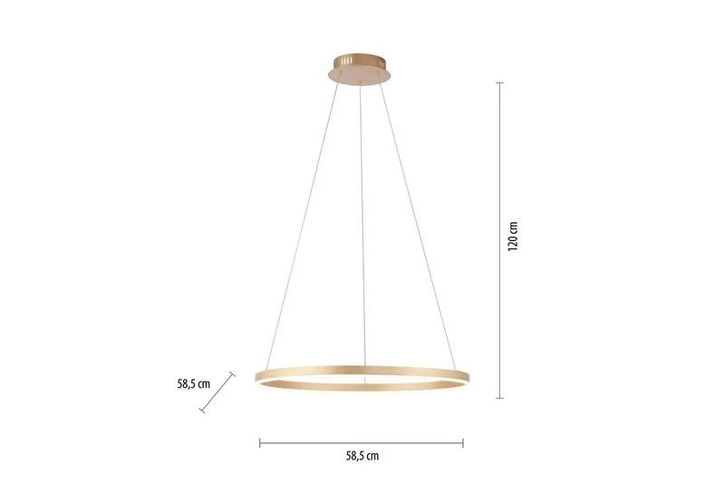Pendellampe Ritus - 58,5x120x58,5 cm, Messing Matt - Belysning - Innendørsbelysning & Lamper - Vinduslampe