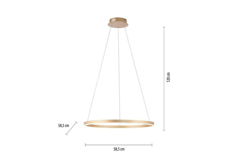 Pendellampe Ritus - 58,5x120x58,5 cm, Messing Matt - Belysning - Innendørsbelysning & Lamper - Vinduslampe