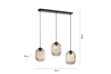 Pendellampe Shitake - 20x150x90 cm, Amber - Belysning - Innendørsbelysning & Lamper - Vinduslampe