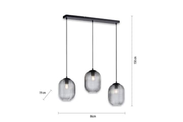 Pendellampe Shitake - 20x150x90 cm, Røykfarget - Belysning - Innendørsbelysning & Lamper - Vinduslampe