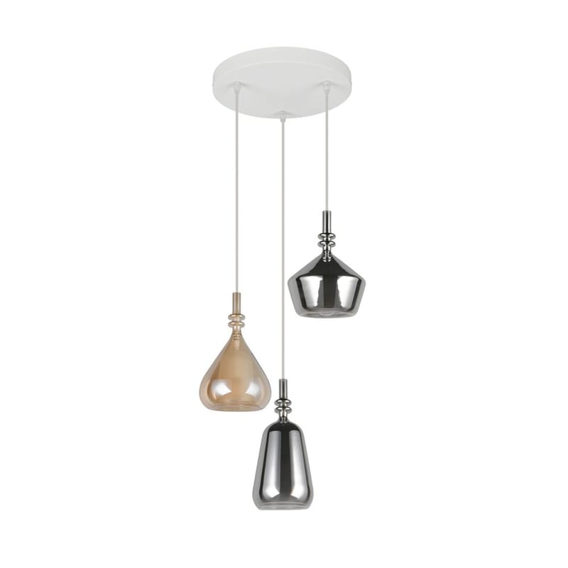 Pendellampe TRIO Aldea - 3 lamper/Rav/Krommet - Belysning - Innendørsbelysning & Lamper - Vinduslampe