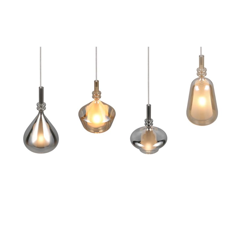 Pendellampe TRIO Aldea - 4 lamper, Rav/Krommet - Belysning - Innendørsbelysning & Lamper - Vinduslampe
