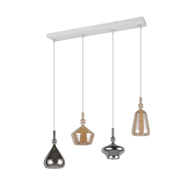 Pendellampe TRIO Aldea - 4 lamper/Rav/Krommet - Belysning - Innendørsbelysning & Lamper - Vinduslampe
