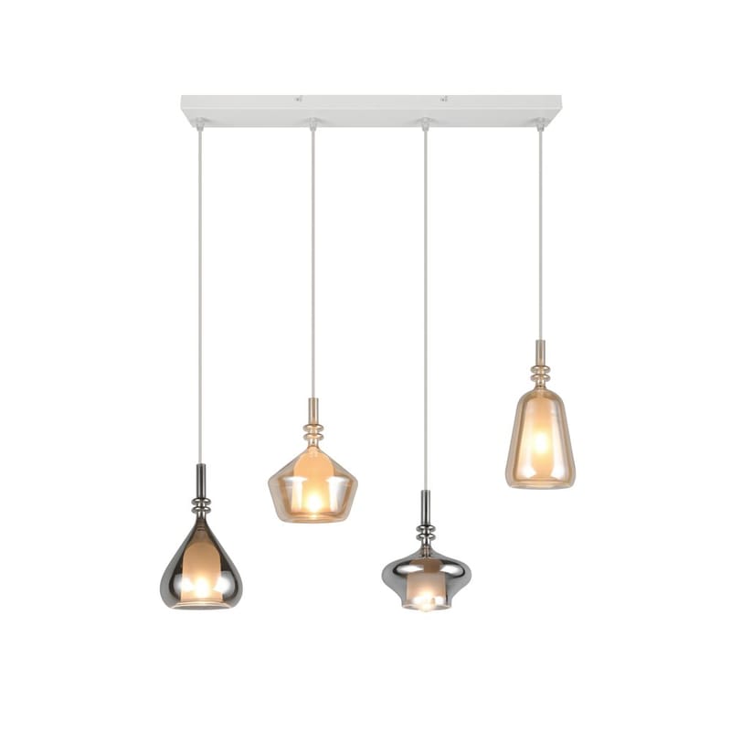 Pendellampe TRIO Aldea - 4 lamper/Rav/Krommet - Belysning - Innendørsbelysning & Lamper - Vinduslampe
