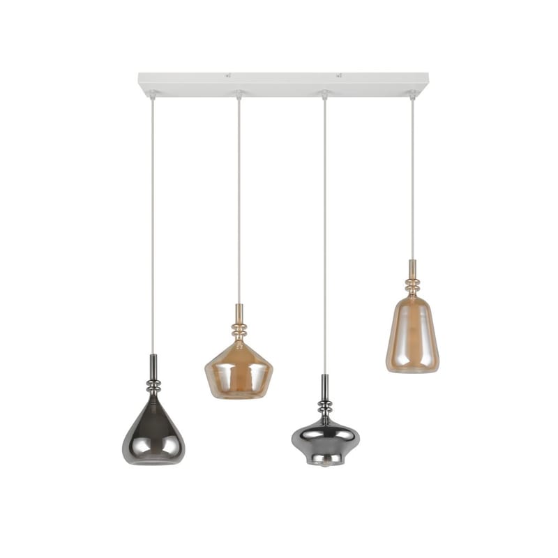 Pendellampe TRIO Aldea - 4 lamper/Rav/Krommet - Belysning - Innendørsbelysning & Lamper - Vinduslampe