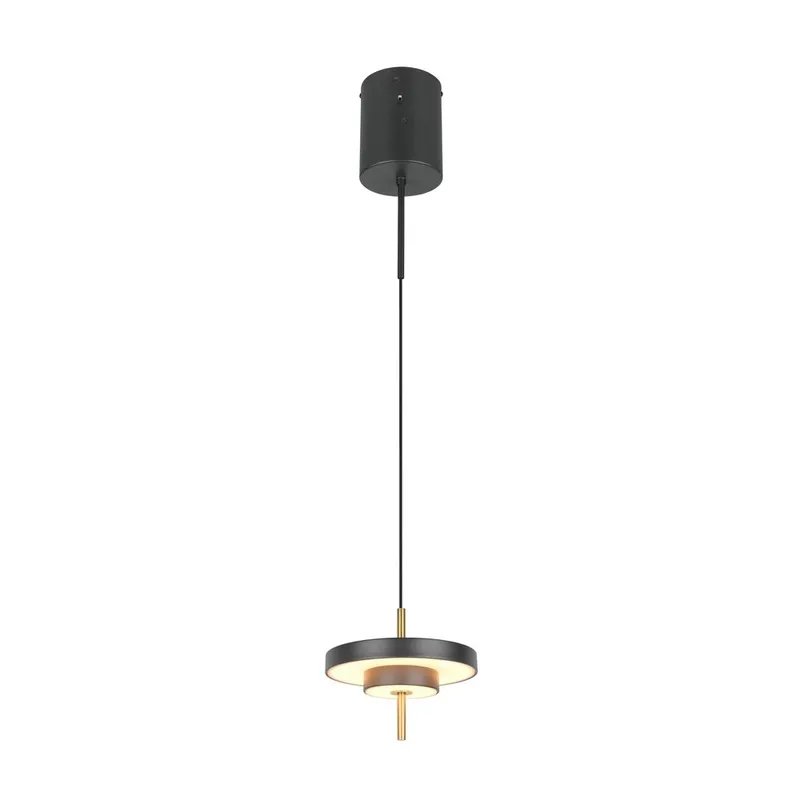Pendellampe TRIO Keaton, 1 lampe 20 cm, Matt svart/Messing