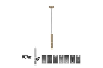 Pendellampe Pure Vega - 12x120x12 cm, Messing Matt - Belysning - Innendørsbelysning & Lamper - Vinduslampe