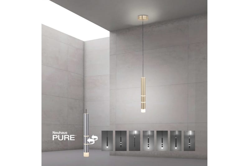 Pendellampe Pure Vega - 12x120x12 cm, Messing Matt - Belysning - Innendørsbelysning & Lamper - Vinduslampe