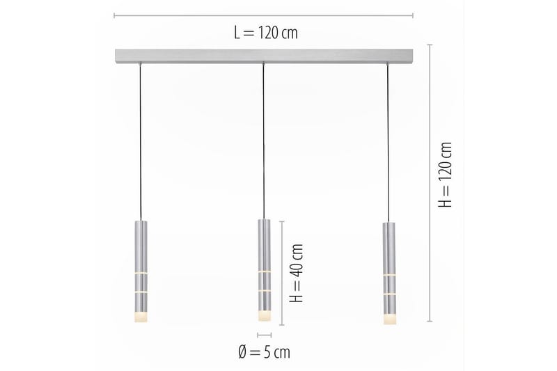Pendellampe Pure Vega - 5x120x120 cm, Aluminium - Belysning - Innendørsbelysning & Lamper - Vinduslampe