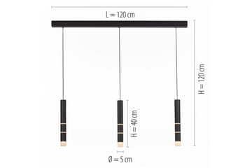 Pendellampe Pure Vega - 5x120x120 cm, Svart - Belysning - Innendørsbelysning & Lamper - Vinduslampe