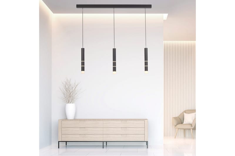 Pendellampe Pure Vega - 5x120x120 cm, Svart - Belysning - Innendørsbelysning & Lamper - Vinduslampe