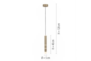 Pendellampe Pure Vega - 12x120x12 cm, Messing Matt - Belysning - Innendørsbelysning & Lamper - Vinduslampe