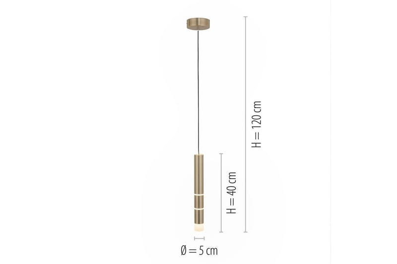 Pendellampe Pure Vega - 12x120x12 cm, Messing Matt - Belysning - Innendørsbelysning & Lamper - Vinduslampe