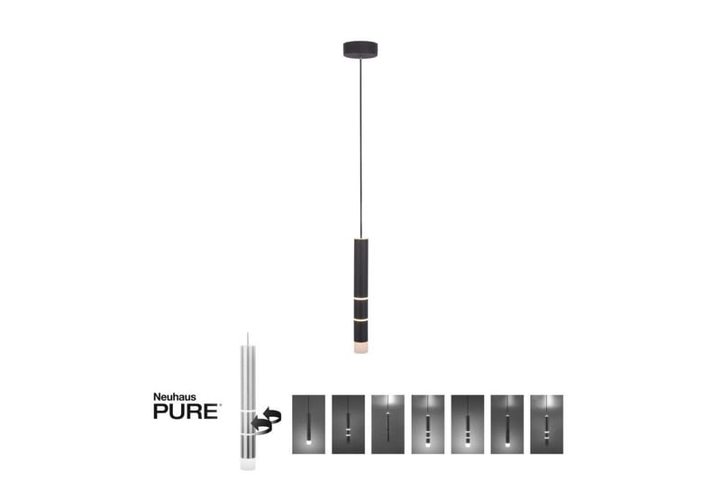 Pendellampe Pure Vega - 12x120x12 cm, Svart - Belysning - Innendørsbelysning & Lamper - Vinduslampe