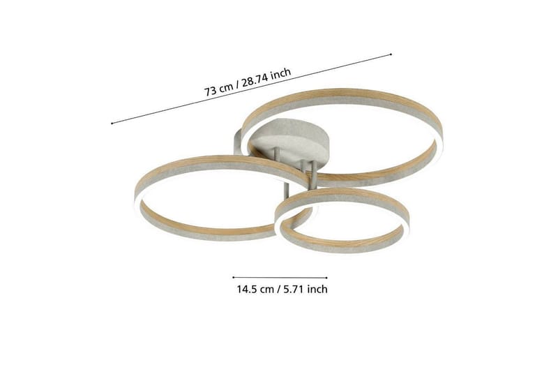 Takbelysning Eglo Cadinaro Grå/Tre Rund - Belysning - Innendørsbelysning & Lamper - Vinduslampe