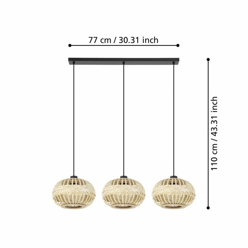 Taklampe Amsfield med 3 Lamper - 26 cm - Belysning - Innendørsbelysning & Lamper - Vinduslampe