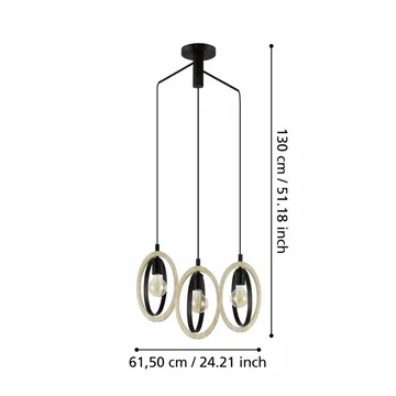 Taklampe Basildon - 61,5 cm - Belysning - Innendørsbelysning & Lamper - Vinduslampe
