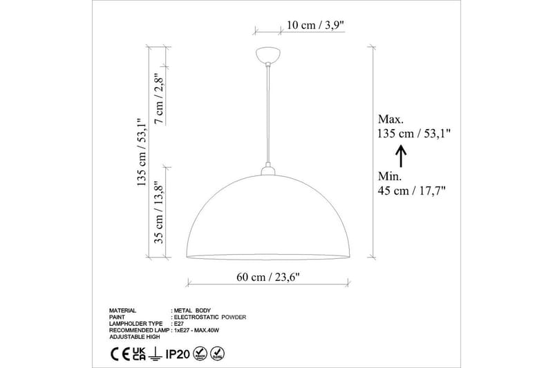 Taklampe Brena Enkelt Sokkel Antikvitet - Brun - Belysning - Innendørsbelysning & Lamper - Vinduslampe