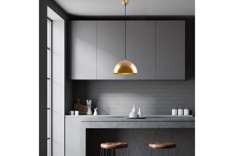 Taklampe Brena Gull Enkelt Sokkel - 30 x 30 x 111 cm - Belysning - Innendørsbelysning & Lamper - Vinduslampe