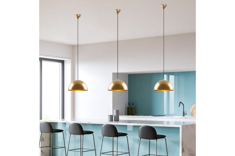 Taklampe Brena Gull Enkelt Sokkel - 30 x 30 x 111 cm - Belysning - Innendørsbelysning & Lamper - Vinduslampe