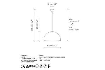 Taklampe Brena Gull Enkelt Sokkel - 40 x 40 x 116 cm - Belysning - Innendørsbelysning & Lamper - Vinduslampe