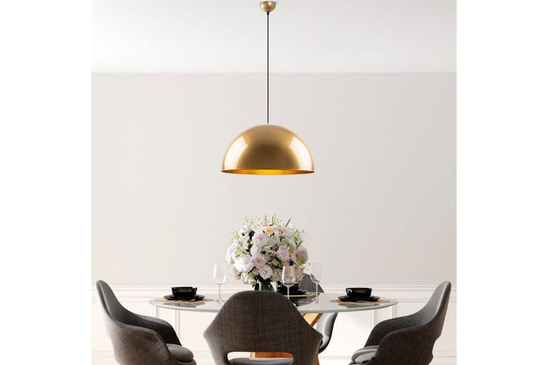 Taklampe Brena Gull Enkelt Sokkel - 50 x 50 x 121 cm - Belysning - Innendørsbelysning & Lamper - Vinduslampe