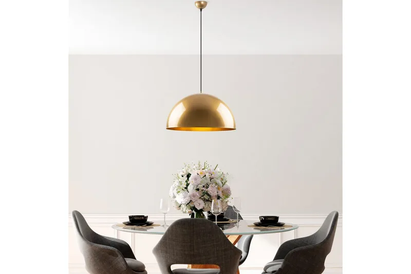 Taklampe Brena Gull Enkelt Sokkel - 50 x 50 x 121 cm - Belysning - Innendørsbelysning & Lamper - Vinduslampe