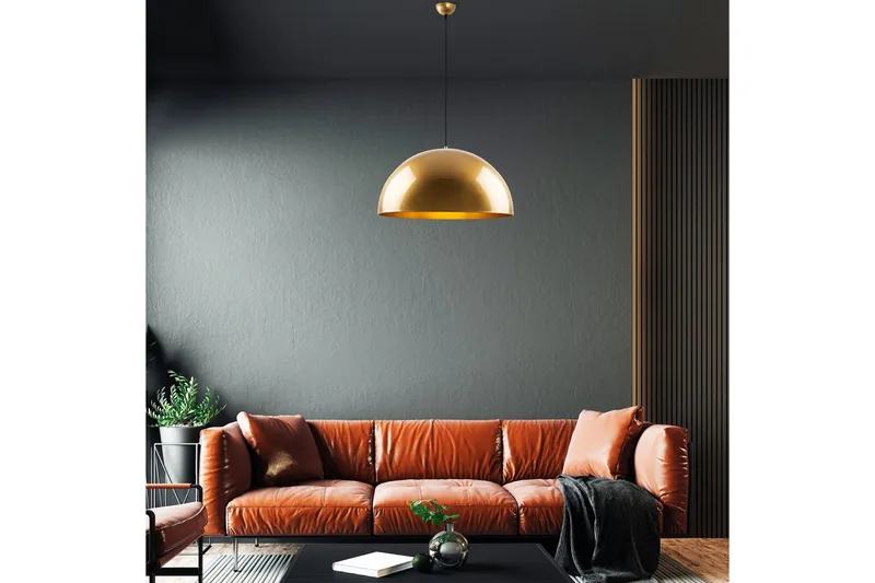 Taklampe Brena Gull Enkelt Sokkel - 60 x 60 x 126 cm - Belysning - Innendørsbelysning & Lamper - Vinduslampe