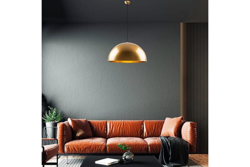 Taklampe Brena Gull Enkelt Sokkel - 60 x 60 x 126 cm - Belysning - Innendørsbelysning & Lamper - Vinduslampe