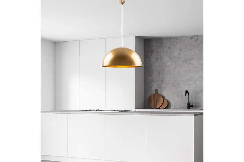 Taklampe Brena Gull Enkelt Sokkel - 60 x 60 x 126 cm - Belysning - Innendørsbelysning & Lamper - Vinduslampe