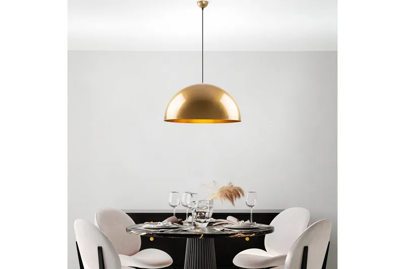 Taklampe Brena Gull Enkelt Sokkel - 60 x 60 x 126 cm - Belysning - Innendørsbelysning & Lamper - Vinduslampe