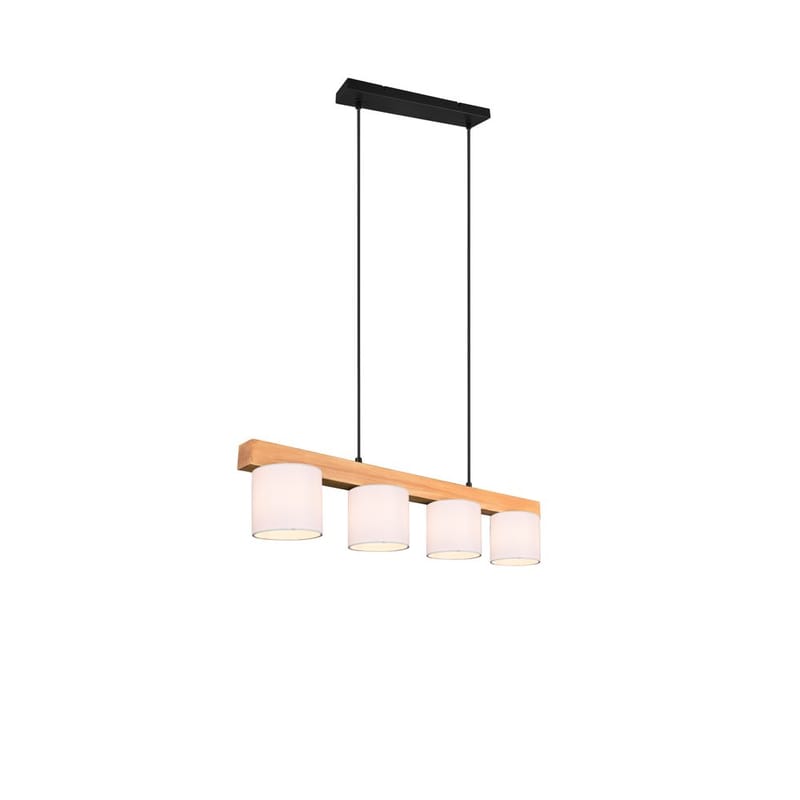 Taklampe Cameron, Hvit/tre