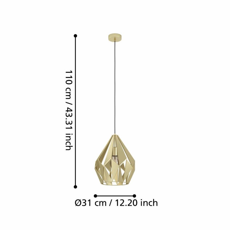 Taklampe Carlton - Gull - Belysning - Innendørsbelysning & Lamper - Vinduslampe