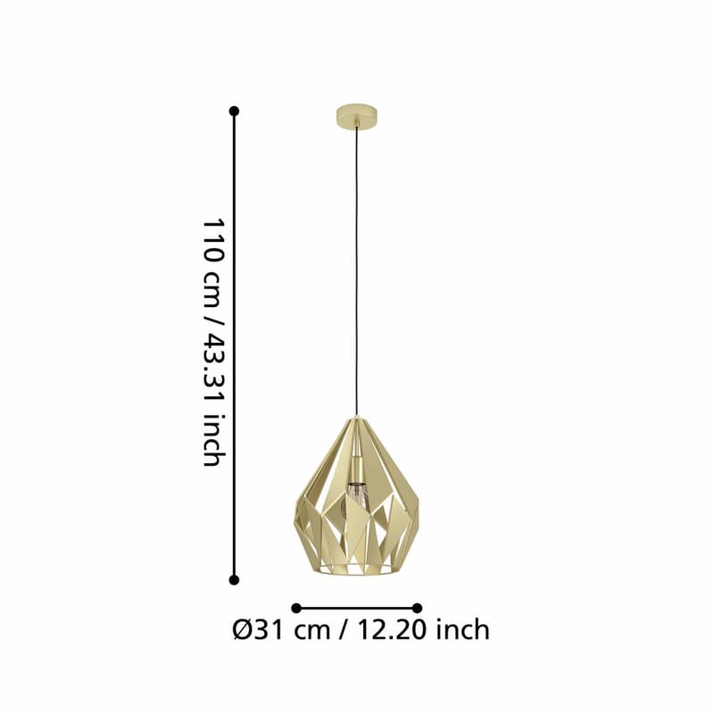 Taklampe Carlton - Gull - Belysning - Innendørsbelysning & Lamper - Vinduslampe