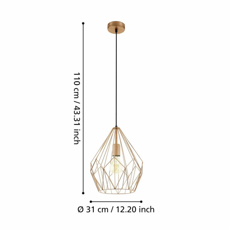 Taklampe Carlton - Kobber - Belysning - Innendørsbelysning & Lamper - Vinduslampe