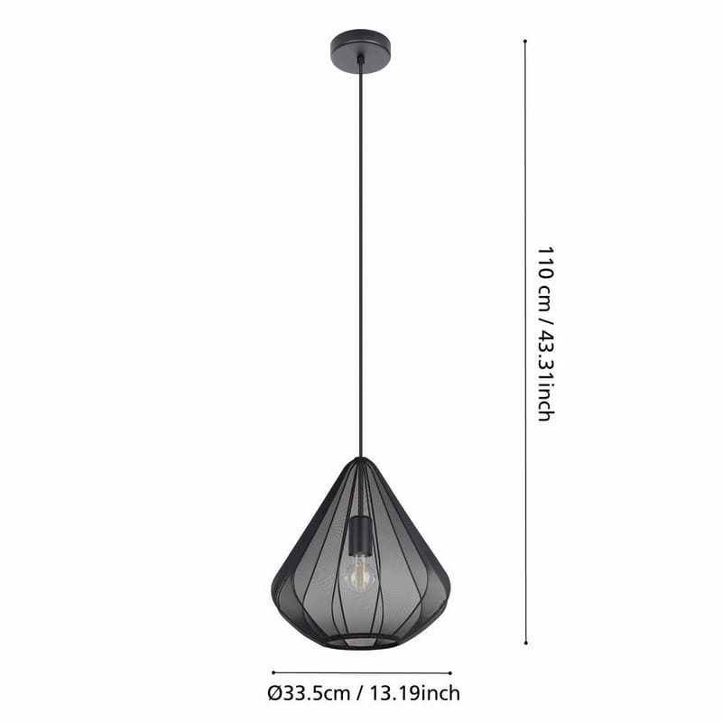 Taklampe Dolwen - Sort, 335 mm - Belysning - Innendørsbelysning & Lamper - Vinduslampe