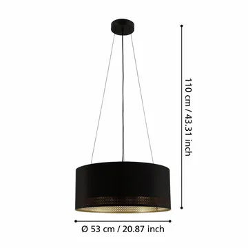 Taklampe Esteperra med 3 lamper - 53 cm - Belysning - Innendørsbelysning & Lamper - Vinduslampe