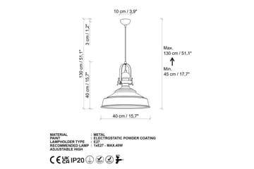 Taklampe Håndverk Hvit - Hvit - Belysning - Innendørsbelysning & Lamper - Vinduslampe