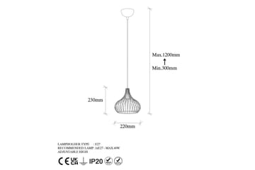 Taklampe Kiron Svart / Antikk - Svart / Antikk - Belysning - Innendørsbelysning & Lamper - Vinduslampe