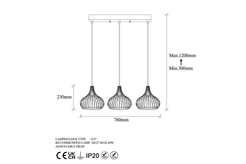 Taklampe Kiron Svart / Gammeldags Tre - Svart - Belysning - Innendørsbelysning & Lamper - Vinduslampe
