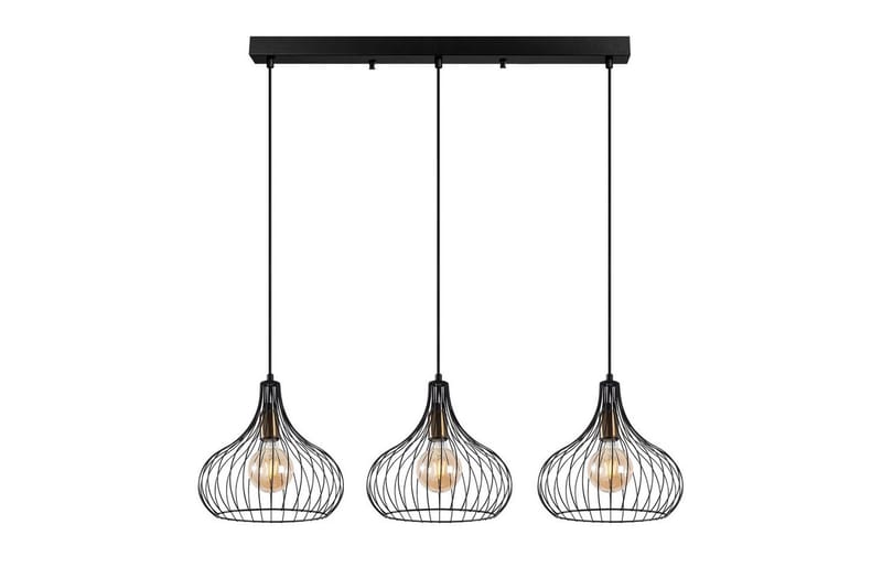 Taklampe Kiron Svart / Gammeldags Tre, Svart