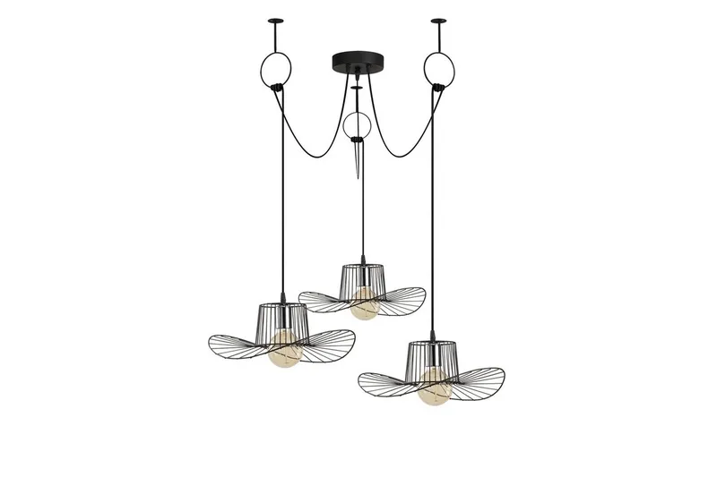 Taklampe Majrula Svart Tre Stikkontakt, Tre Stikkontakt