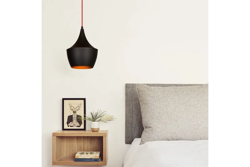 Taklampe Mangol Svart / Rød Diameter: 23 cm - Mørkerød/Svart - Belysning - Innendørsbelysning & Lamper - Vinduslampe