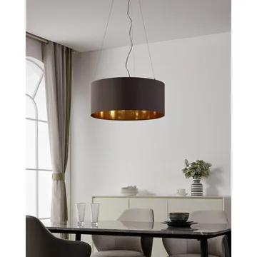 Taklampe Maserlo med 3 lamper - Matt nikkel/cappuccino - Belysning - Innendørsbelysning & Lamper - Vinduslampe