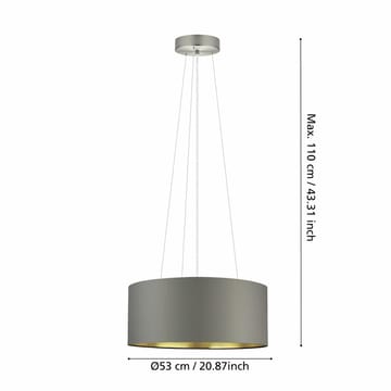 Taklampe Maserlo med 3 lamper - Matt nikkel/cappuccino - Belysning - Innendørsbelysning & Lamper - Vinduslampe