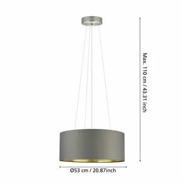 Taklampe Maserlo med 3 lamper - Matt nikkel/cappuccino - Belysning - Innendørsbelysning & Lamper - Vinduslampe